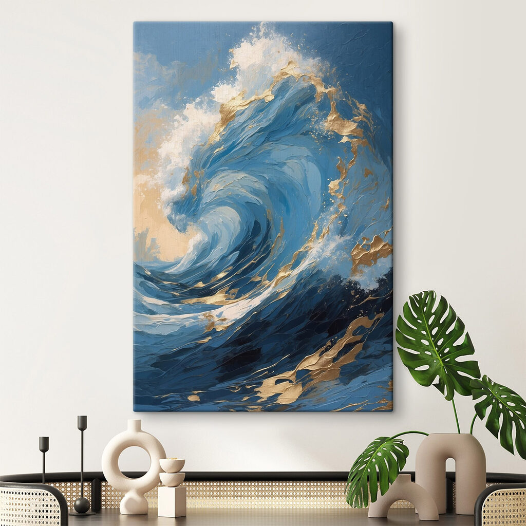 Majestic wave in vibrant blues Majestic wave in vibrant blues