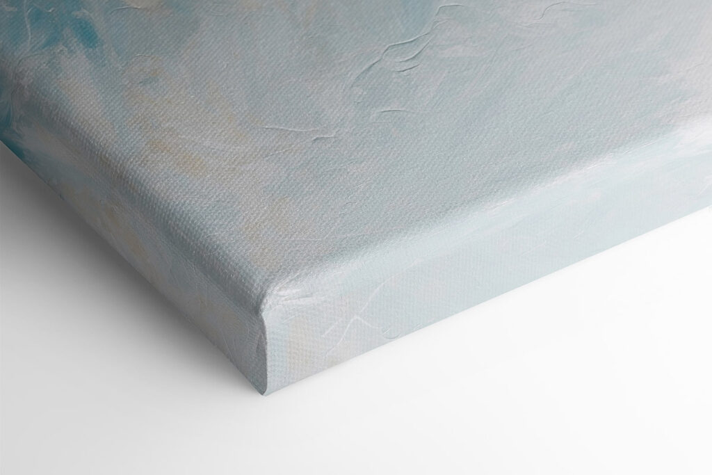 Painting of white flowers on a branch