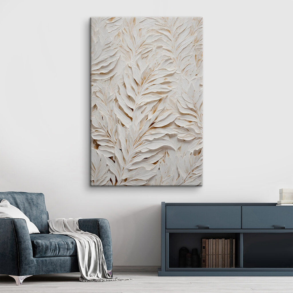 White and brown leaf pattern