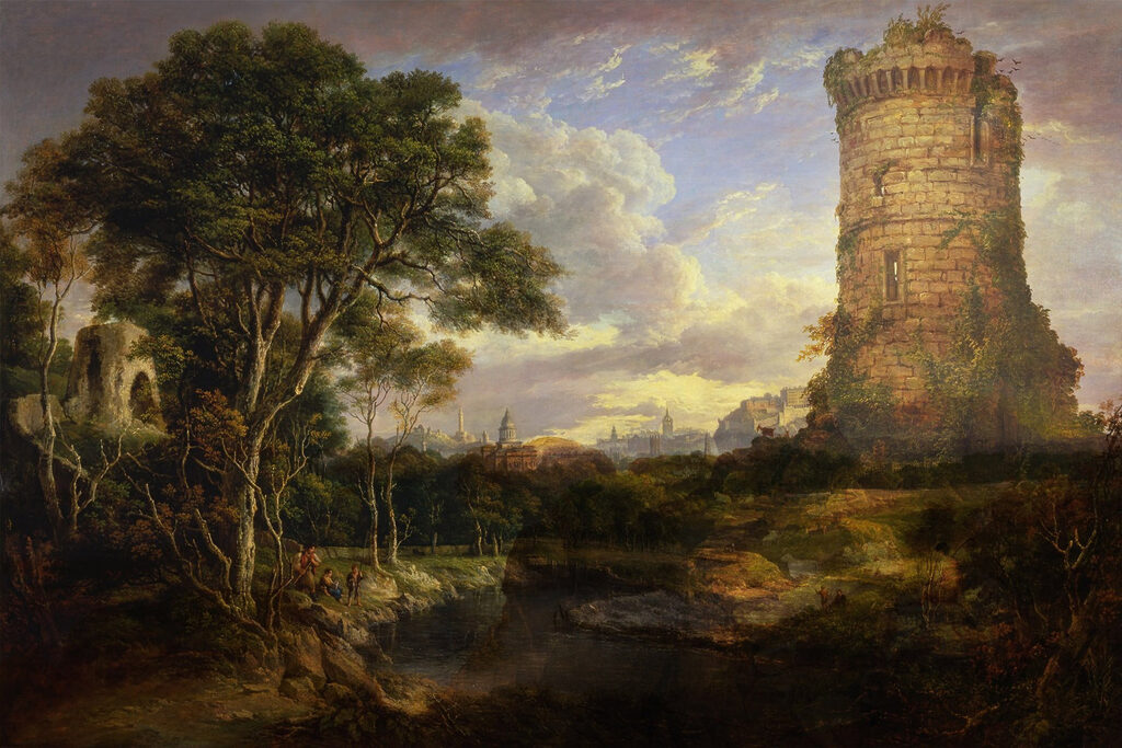 Painting of a castle tower
