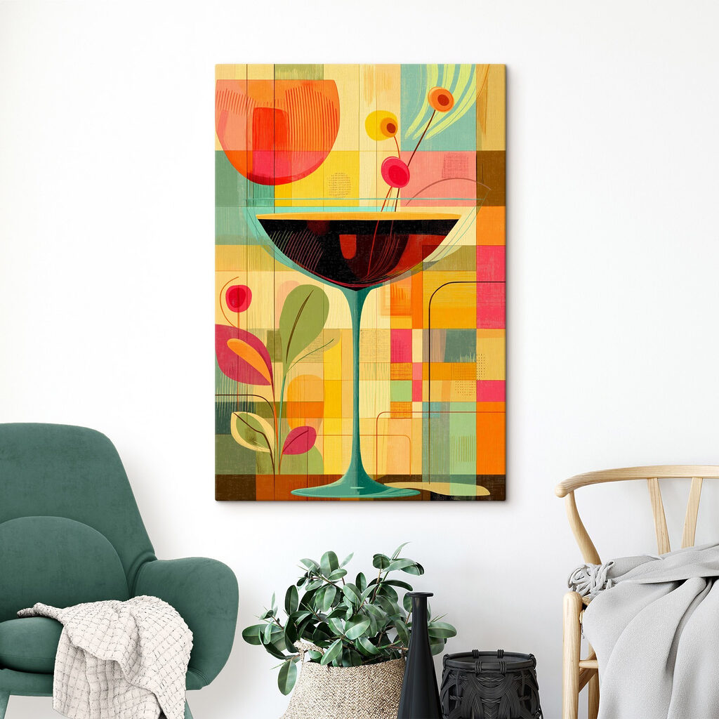 Colorful art of a martini glass