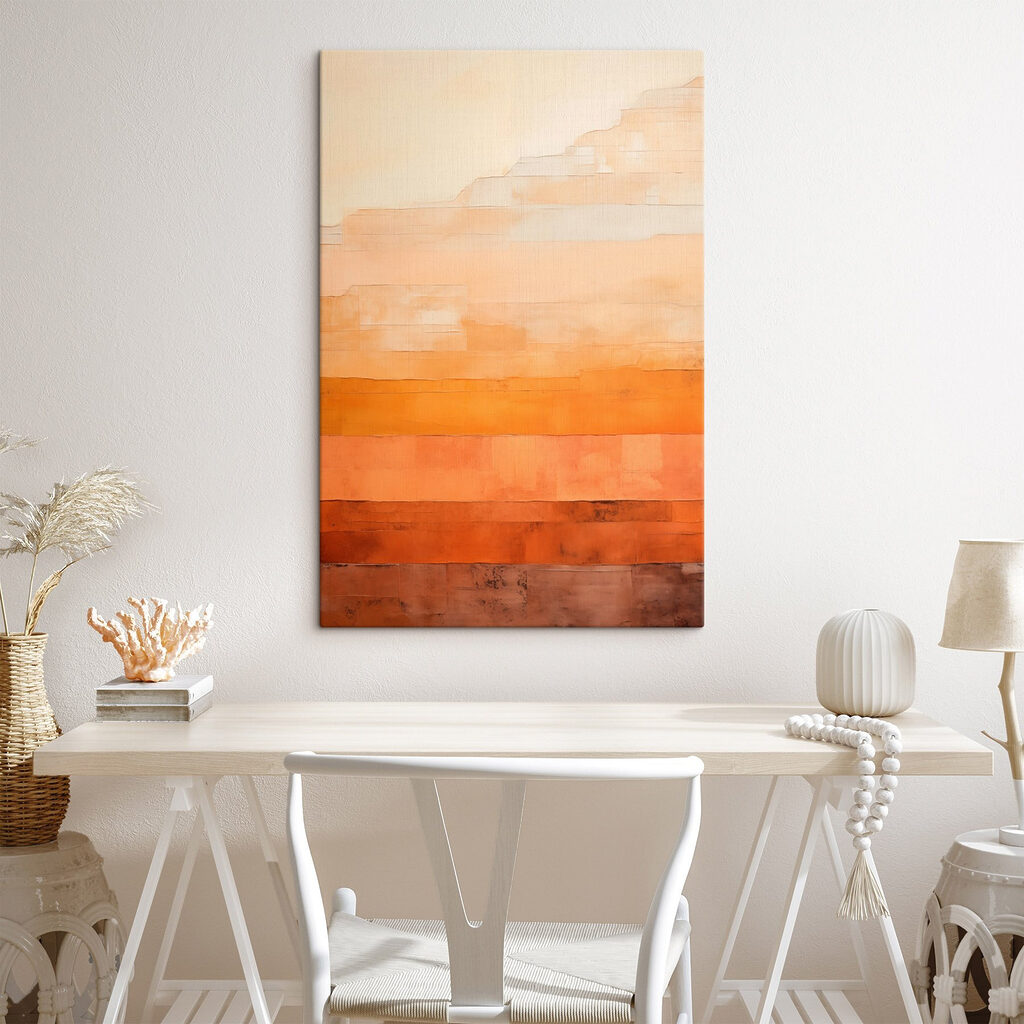 Wall with orange and white stripes