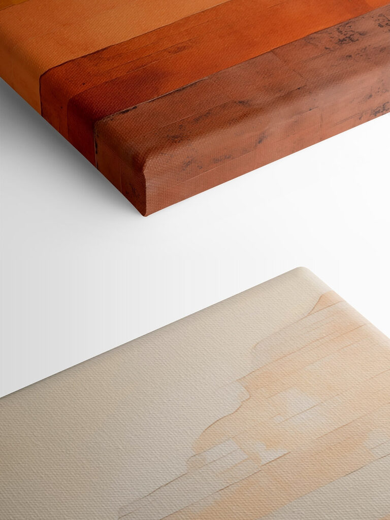 Wall with orange and white stripes