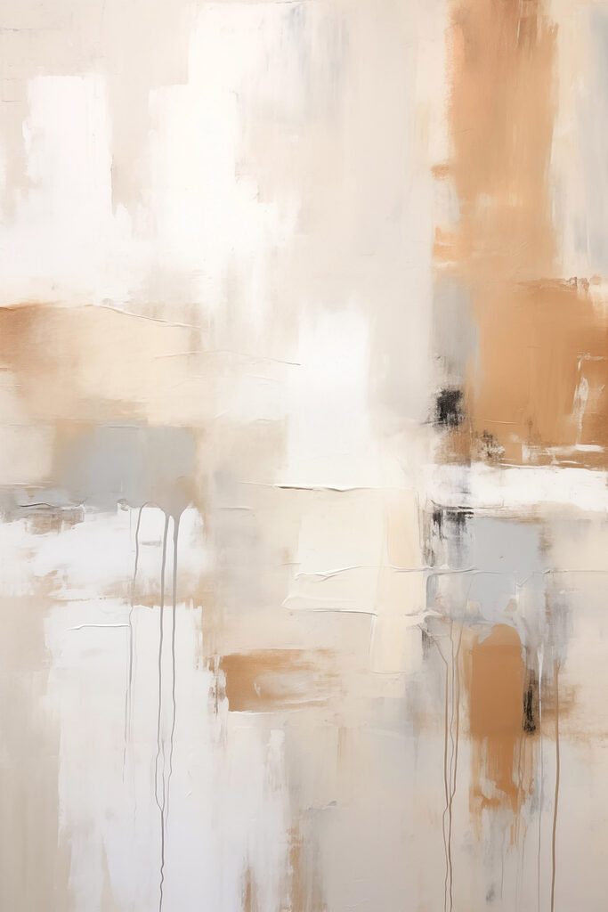 Painting of white and brown paint Painting of white and brown paint
