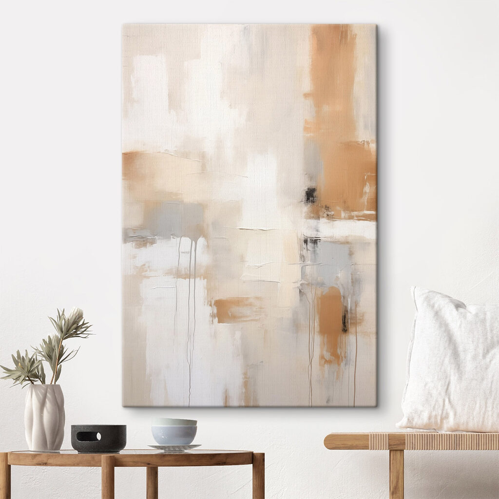 Painting of white and brown paint Painting of white and brown paint