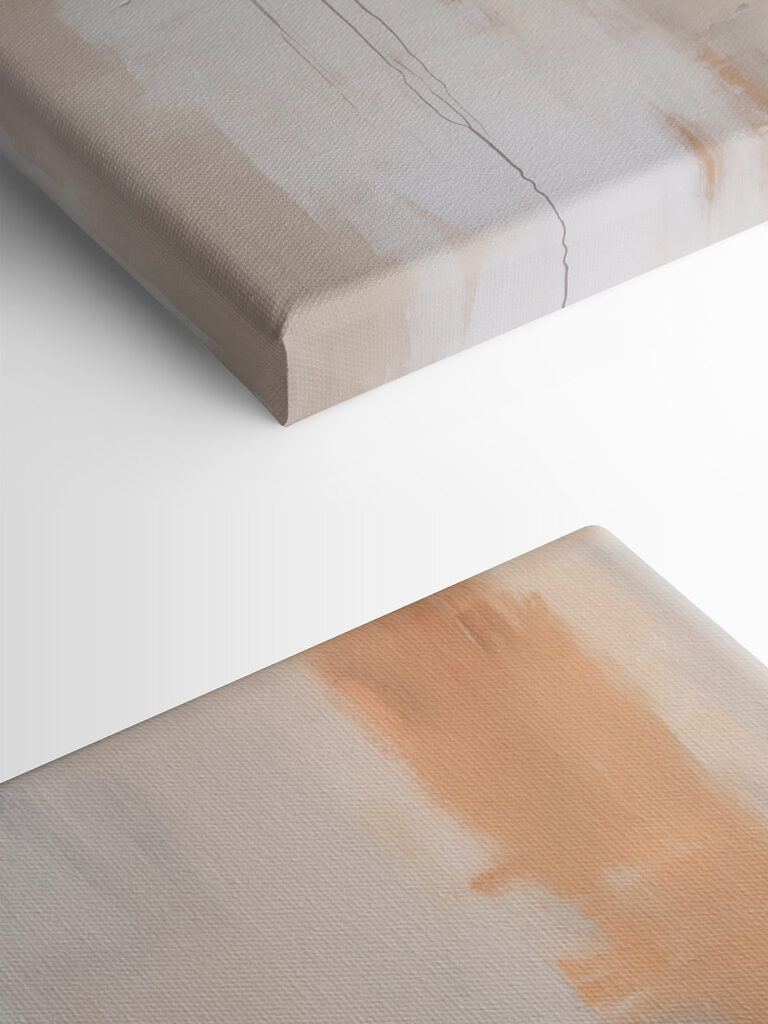Painting of white and brown paint Painting of white and brown paint
