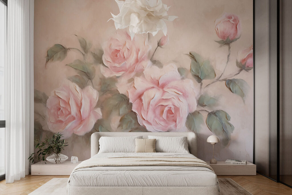 Painting of pink roses