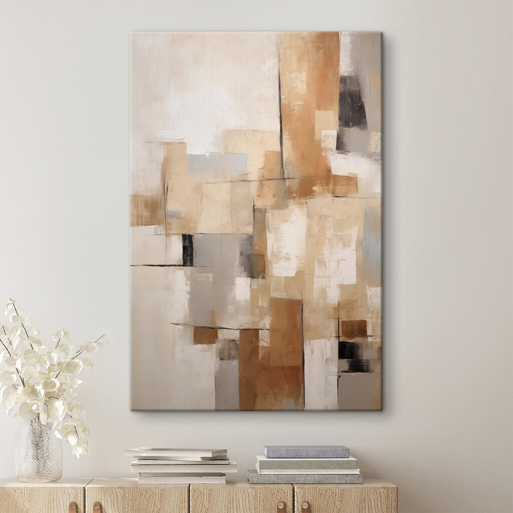 Painting of a white and brown wall