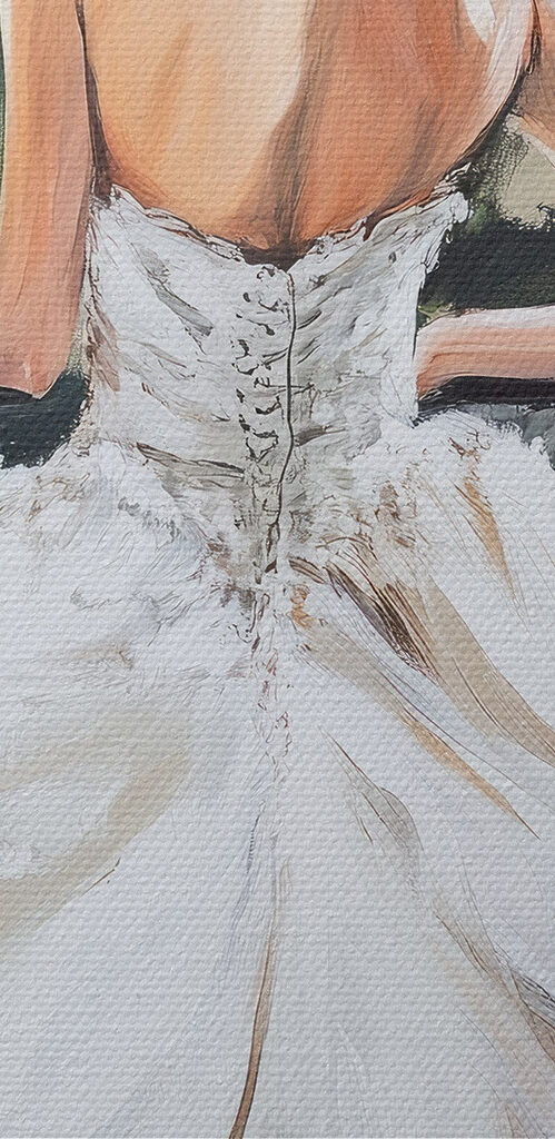 Painting of a woman in a white dress