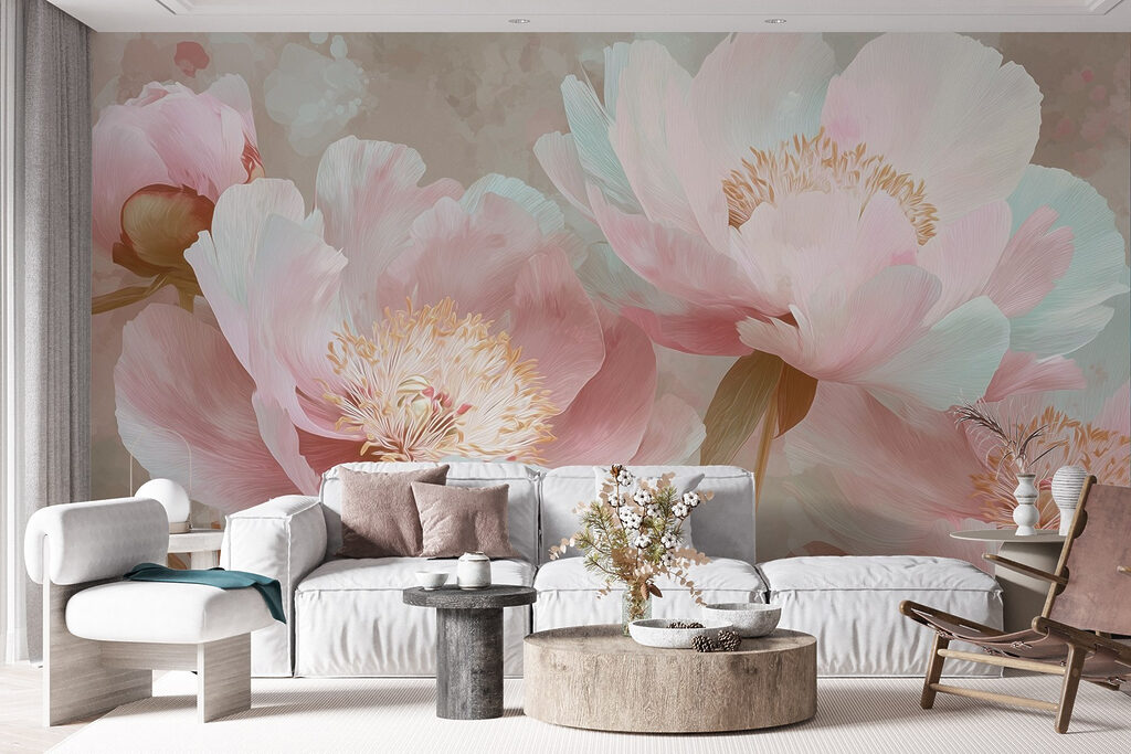 Delicate blooms in soft pastel hues