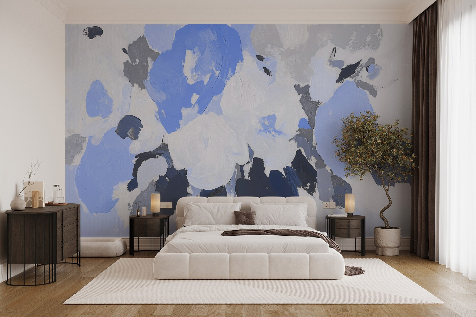 Malowanie kwiatów w kolorze niebieskim i szarym w09070v2pib1mr - Malowanie kwiatów w kolorze niebieskim i szarym - tegory