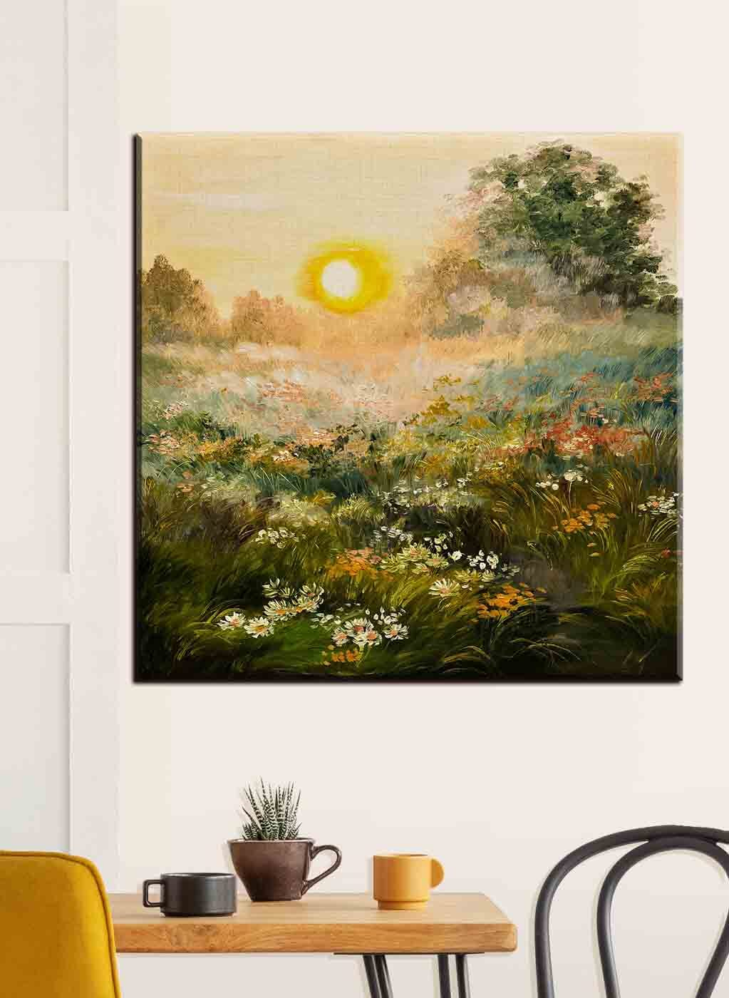 Painting of a field of flowers Painting of a field of flowers