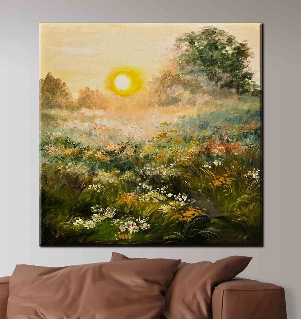 Painting of a field of flowers Painting of a field of flowers