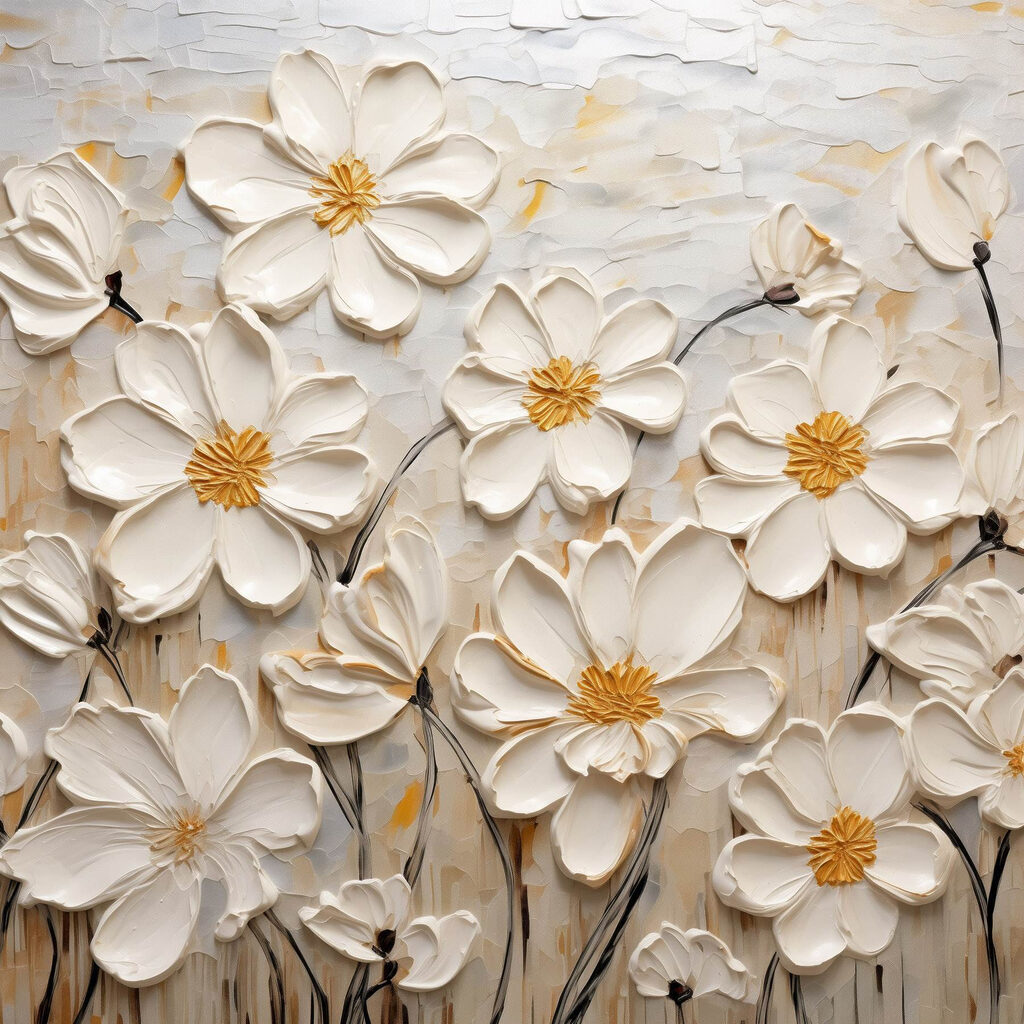 Painting of white flowers