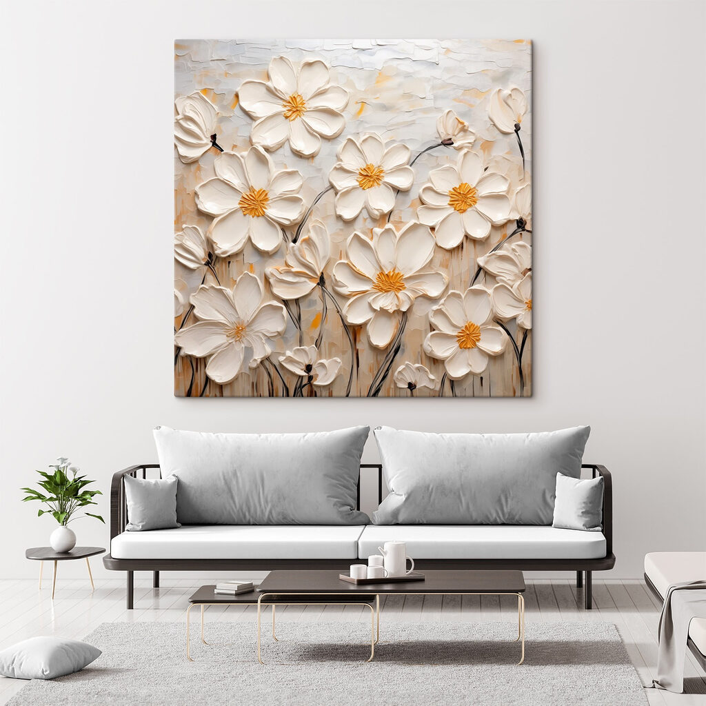 Painting of white flowers