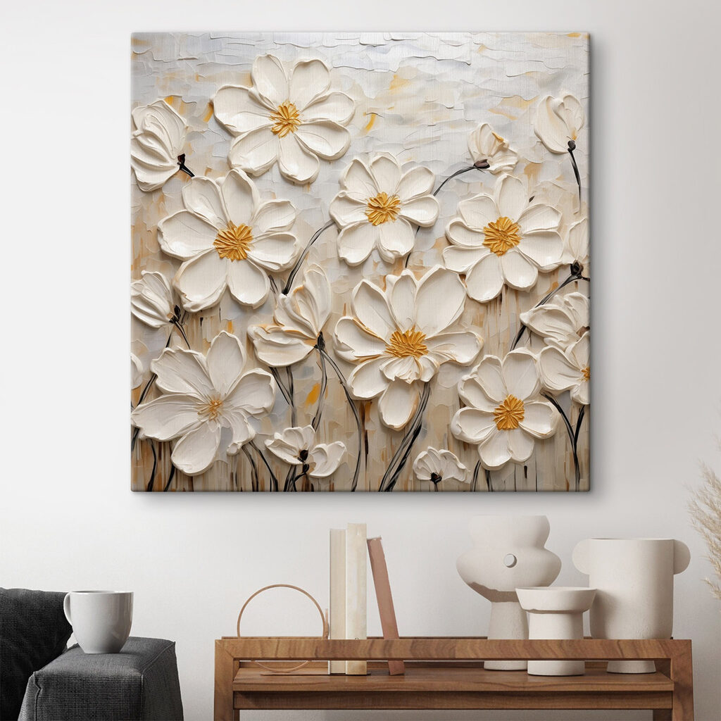 Painting of white flowers