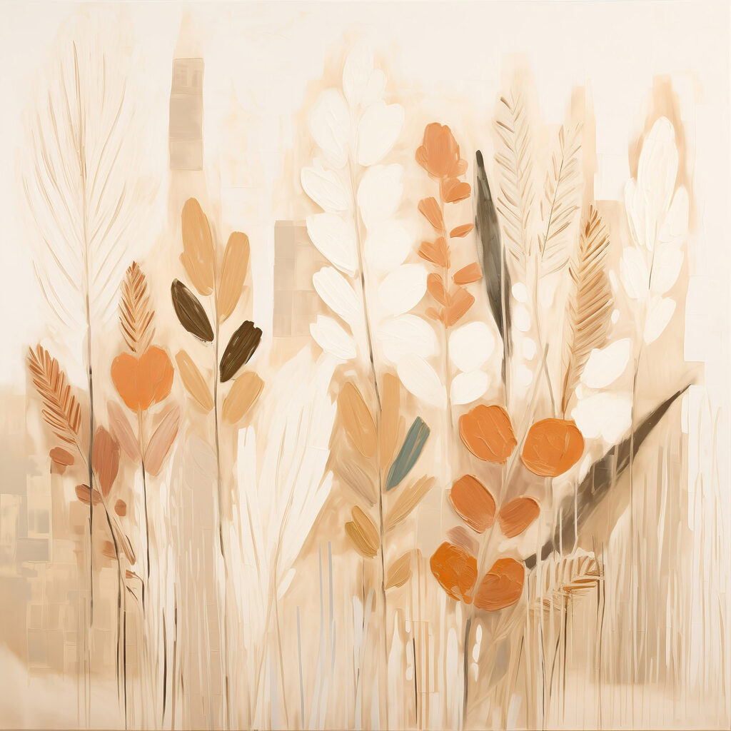 Painting of plants with leaves Painting of plants with leaves