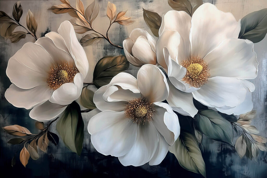 Painting of white flowers