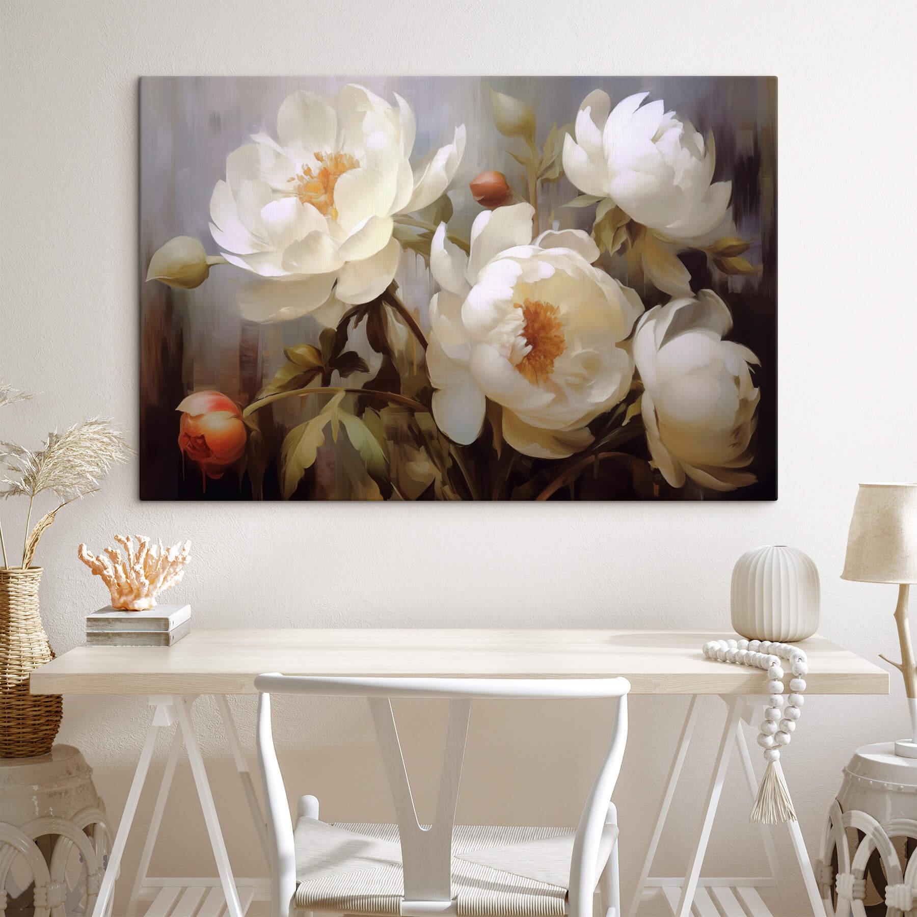 Painting of white flowers