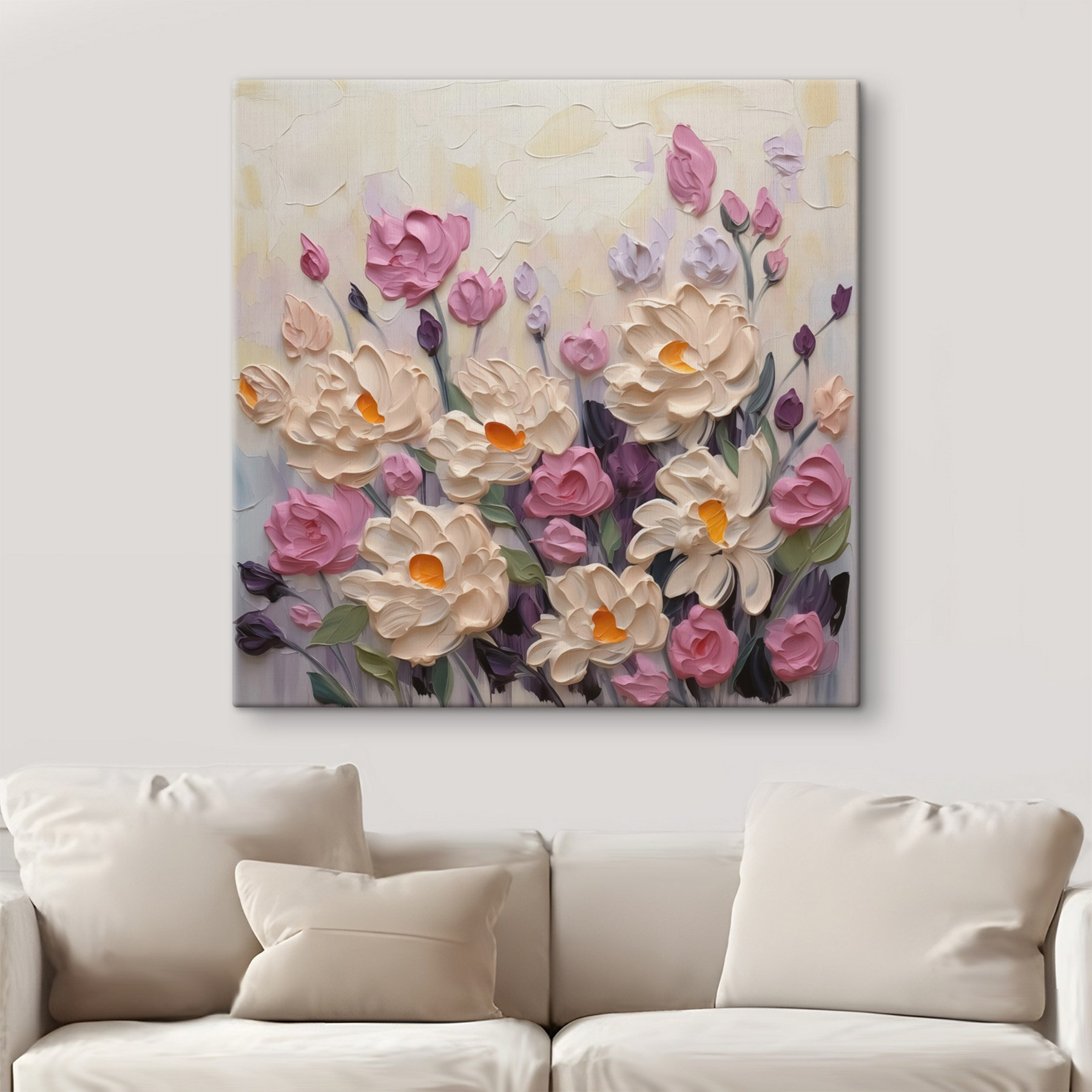 Painting of flowers and leaves