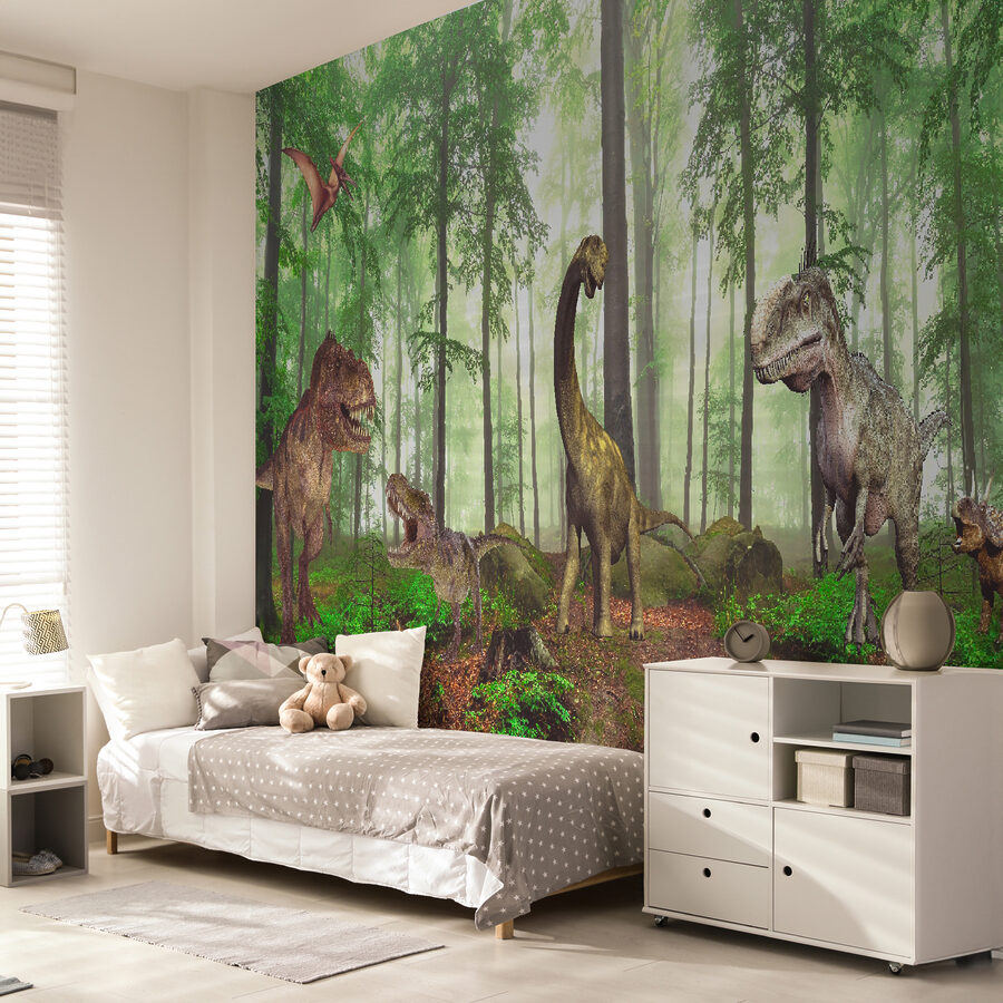 Grupa dinozaurów w lesie Grupa dinozaurów w lesie