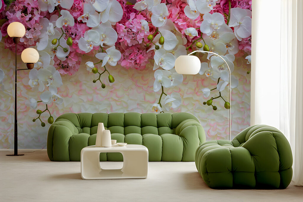 Group of white and pink flowers Group of white and pink flowers