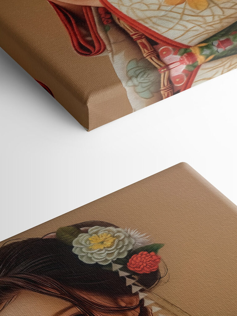 Woman holding flowers in her hair Woman holding flowers in her hair