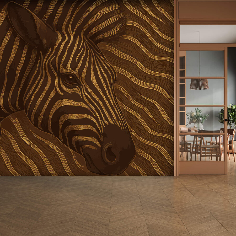 Zebra w abstrakcyjnych zawirowaniach kolorów