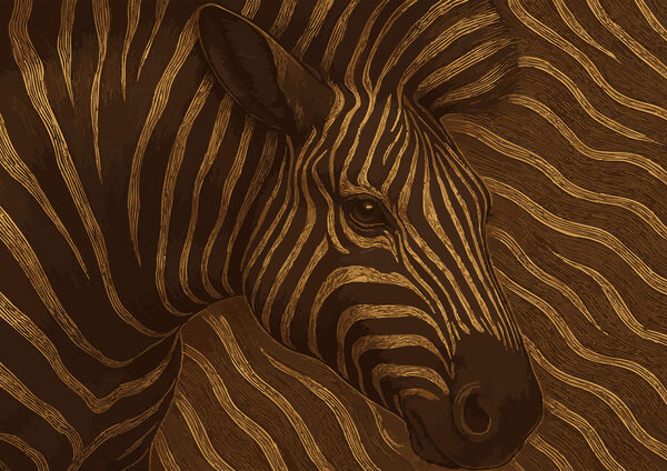 Zebra w abstrakcyjnych zawirowaniach kolorów Zebra w abstrakcyjnych zawirowaniach kolorów