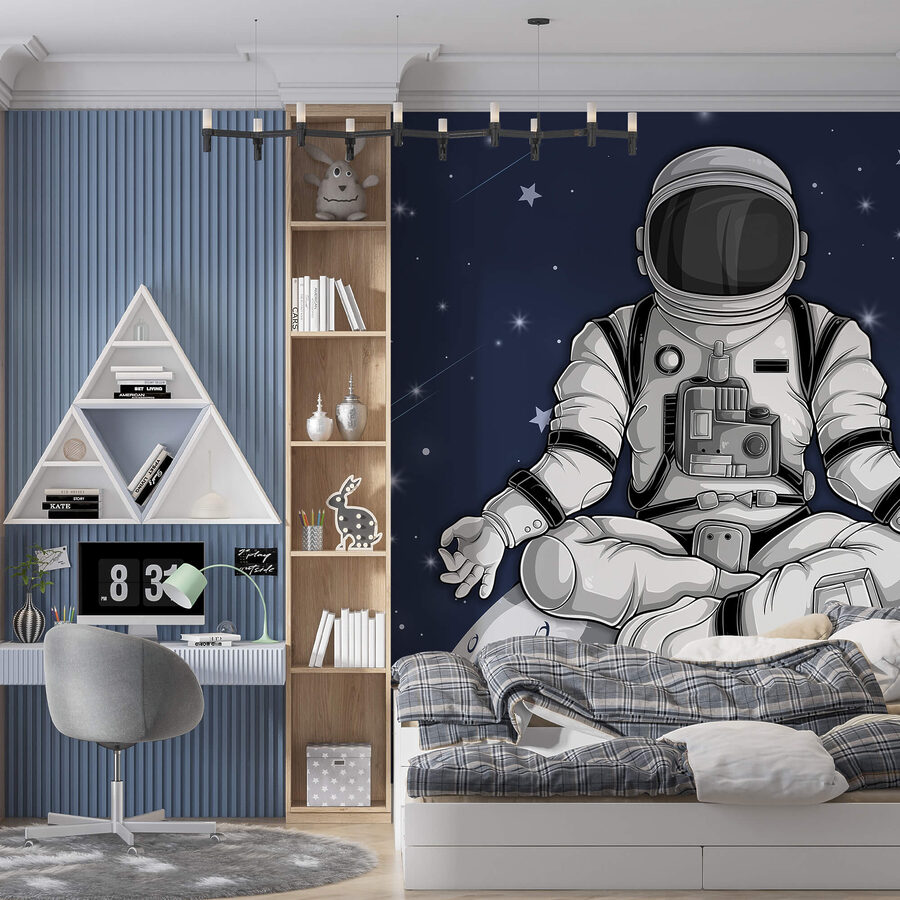Astronauta siedzący na Księżycu