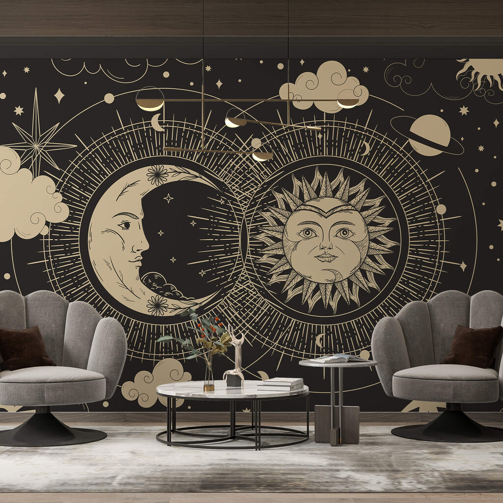 Słońce i księżyc na niebie