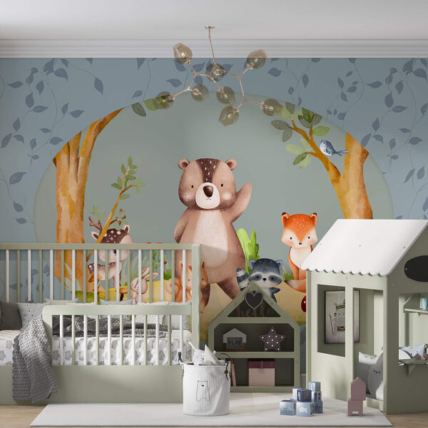 Kreskówka zwierząt w lesie