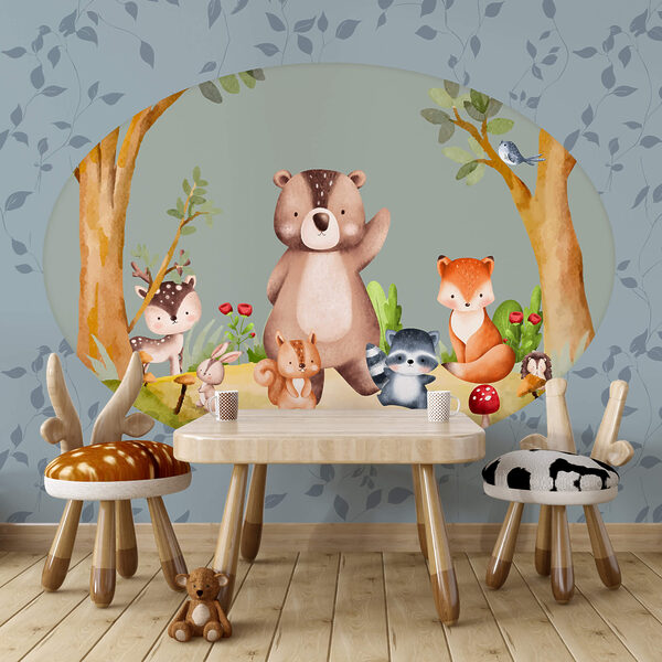 Kreskówka zwierząt w lesie