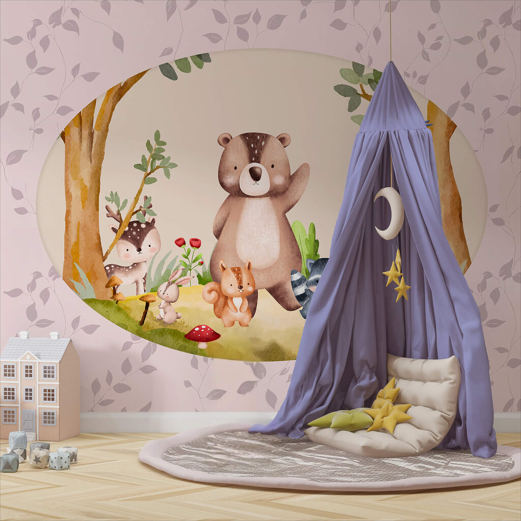 Kreskówka zwierząt w lesie