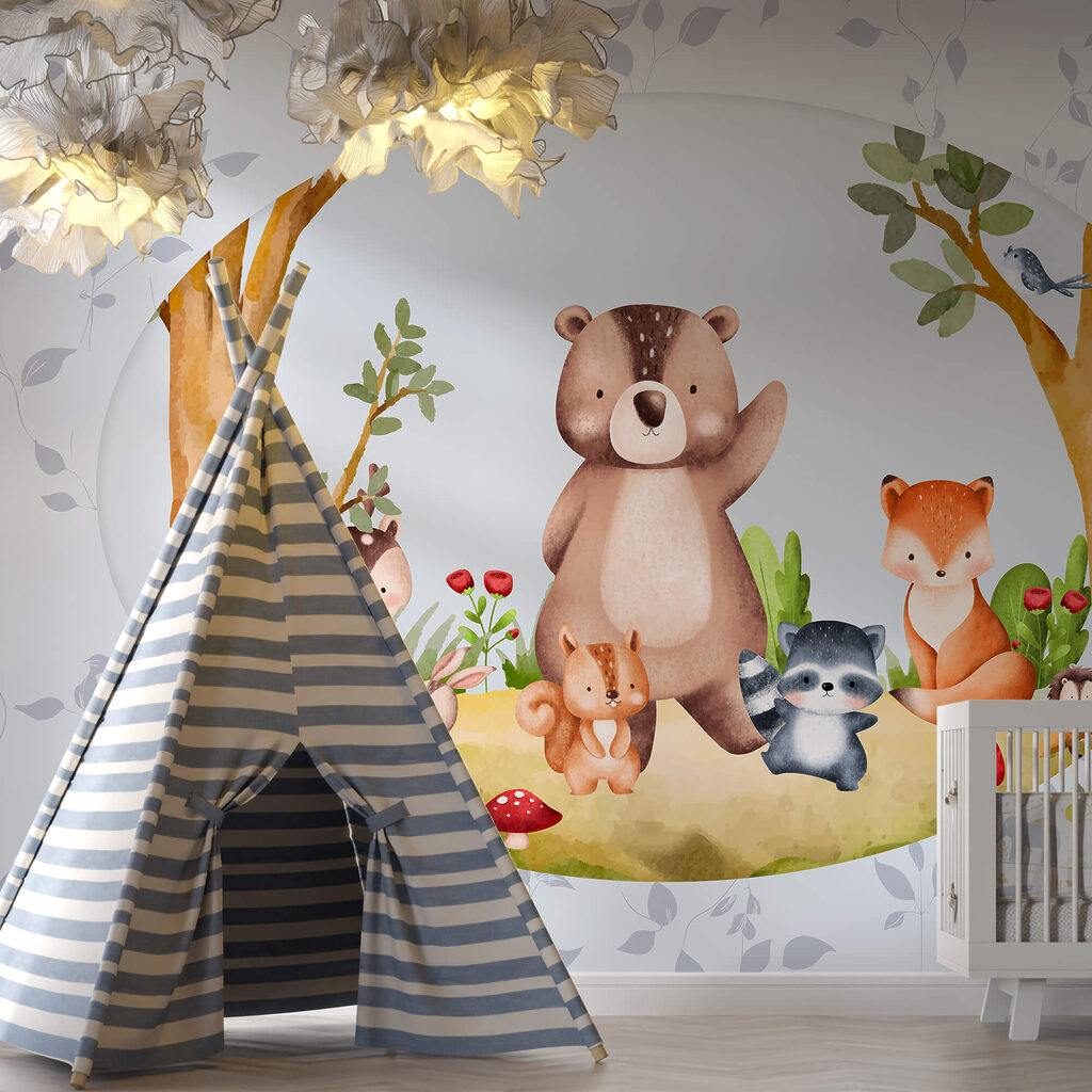 Kreskówka zwierząt w lesie