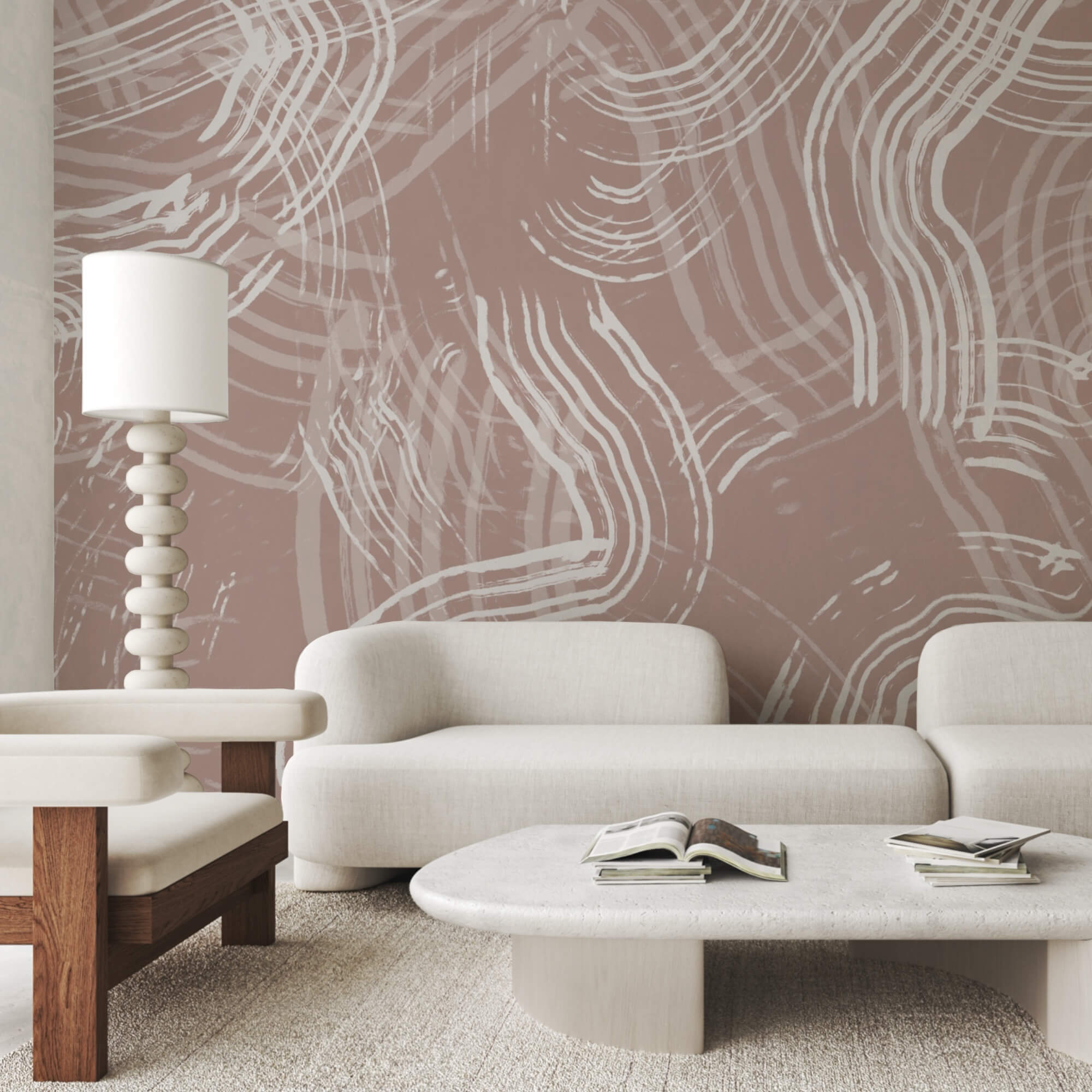 Białe linie na różowym tle