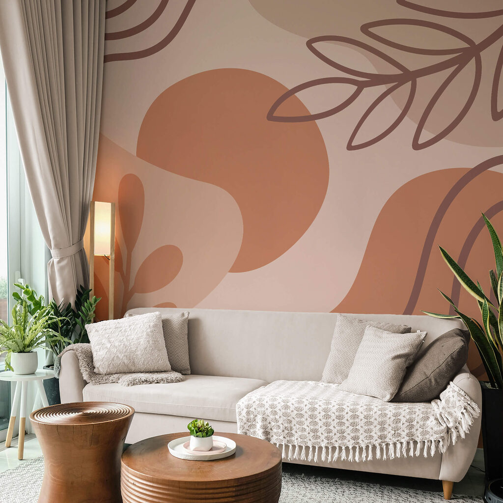 Abstrakcyjne kształty w odcieniach ziemi