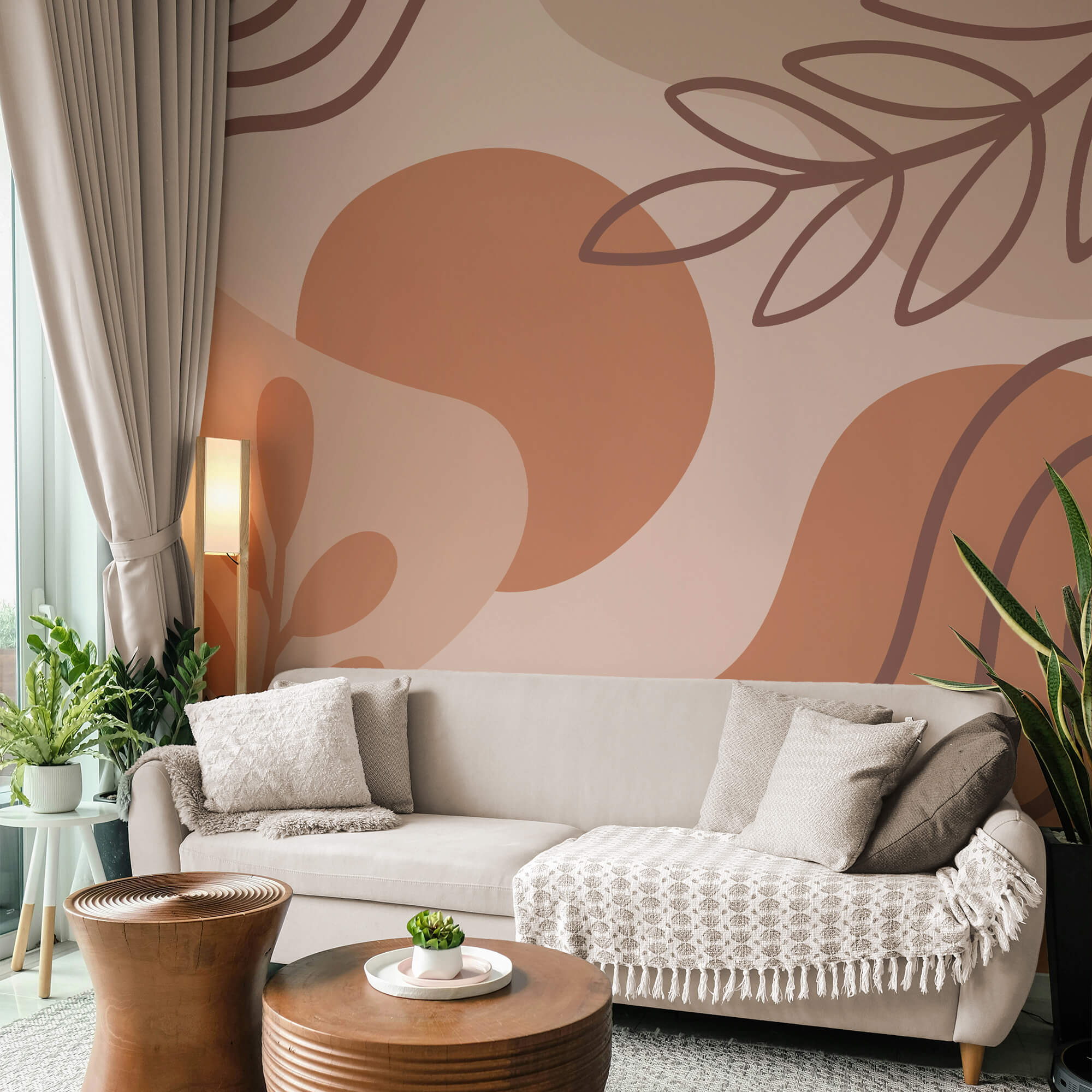 Abstrakcyjne kształty w odcieniach ziemi