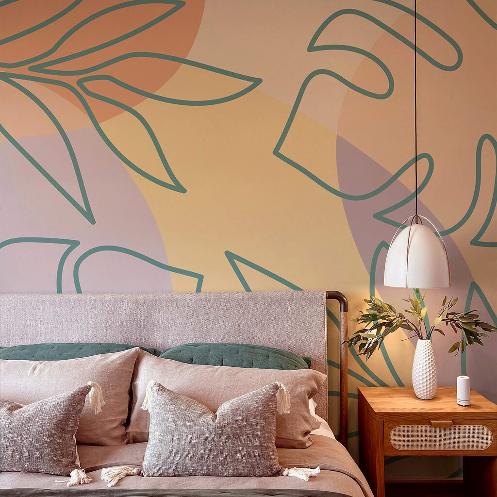 Wzór liści na kolorowym tle Wzór liści na kolorowym tle