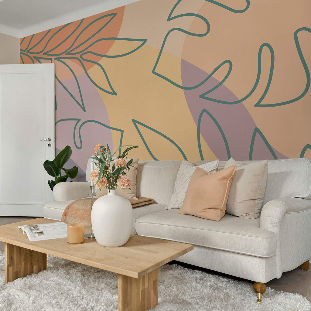 Wzór liści na kolorowym tle Wzór liści na kolorowym tle