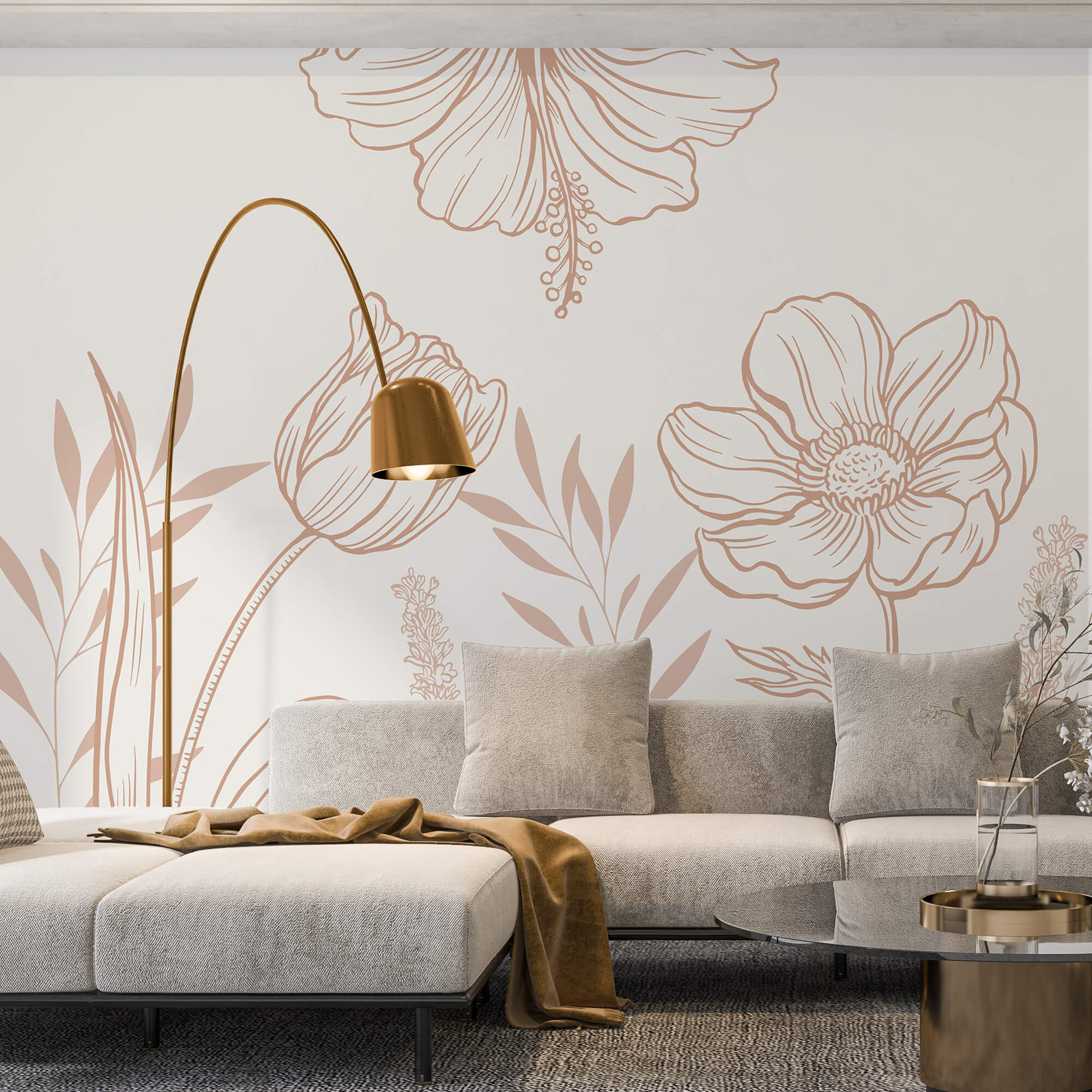 Delikatny kwiatowy projekt graficzny