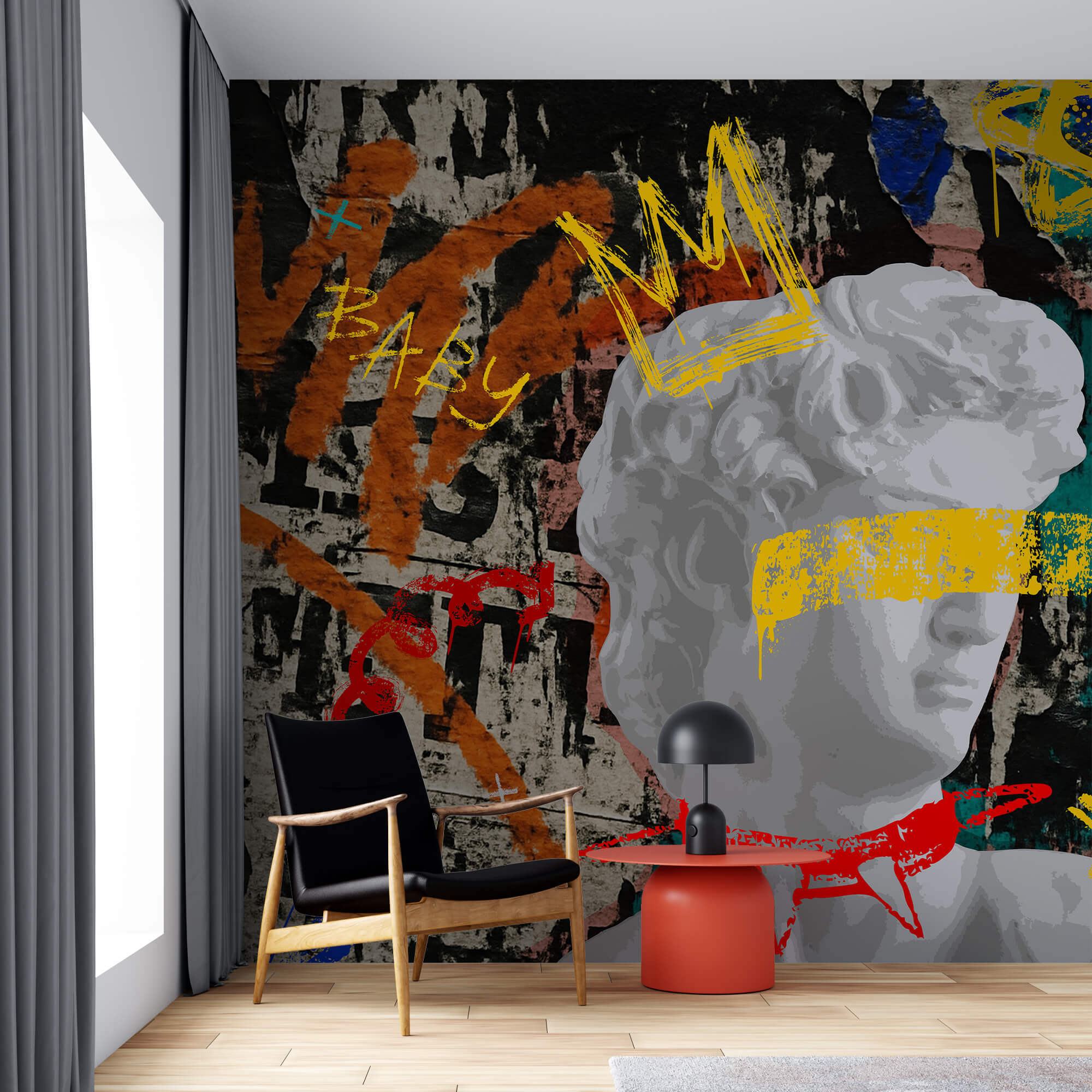 Statua z koroną na głowie