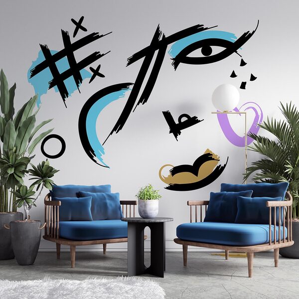 Wall murals Artistic expression in vibrant strokes. Wall murals Artistic expression in vibrant strokes.