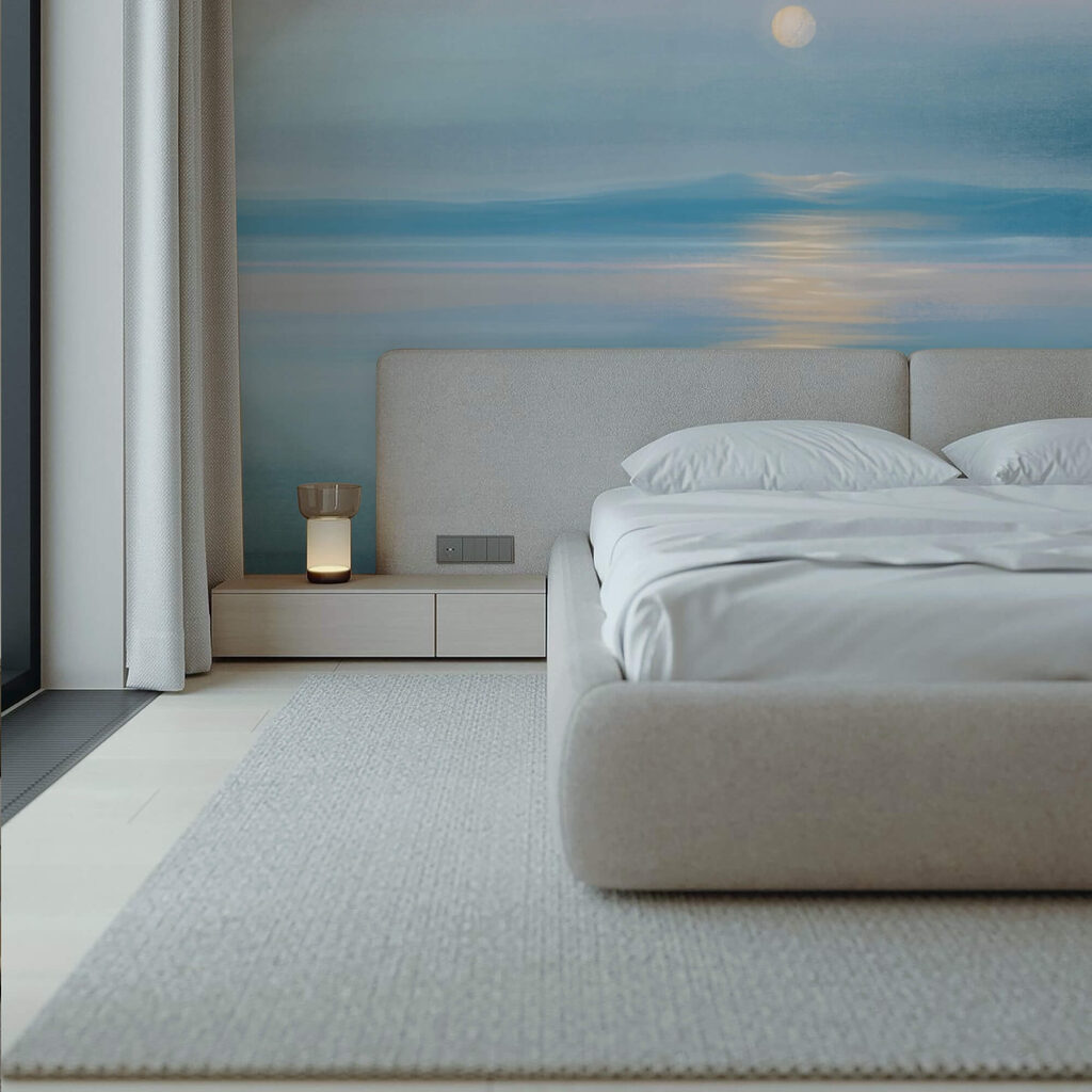 Księżyc nad zbiornikiem wodnym