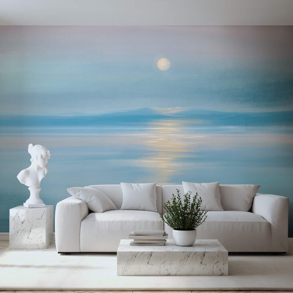 Księżyc nad zbiornikiem wodnym