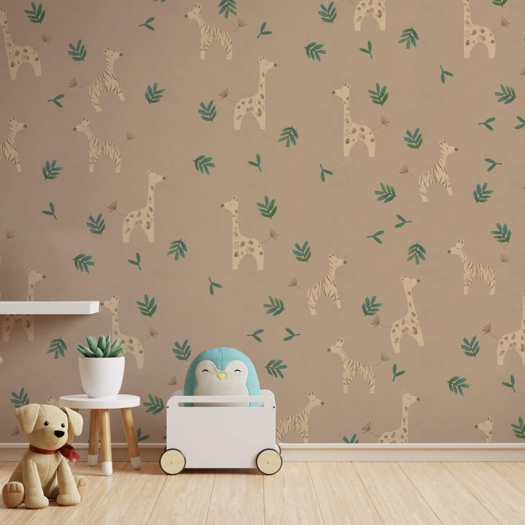 Wzór żyrafy i liści