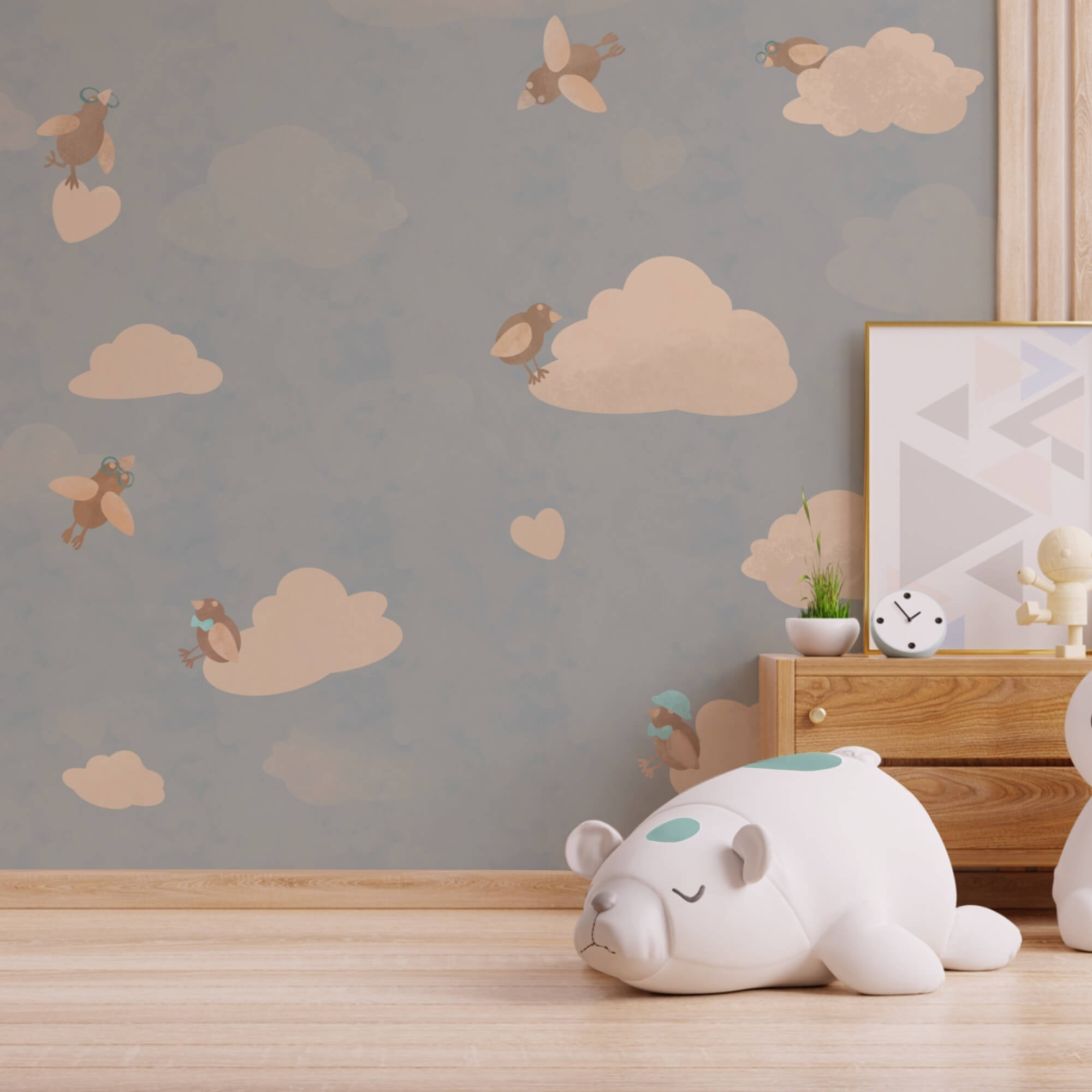 Wzór ptaków lecących po niebie