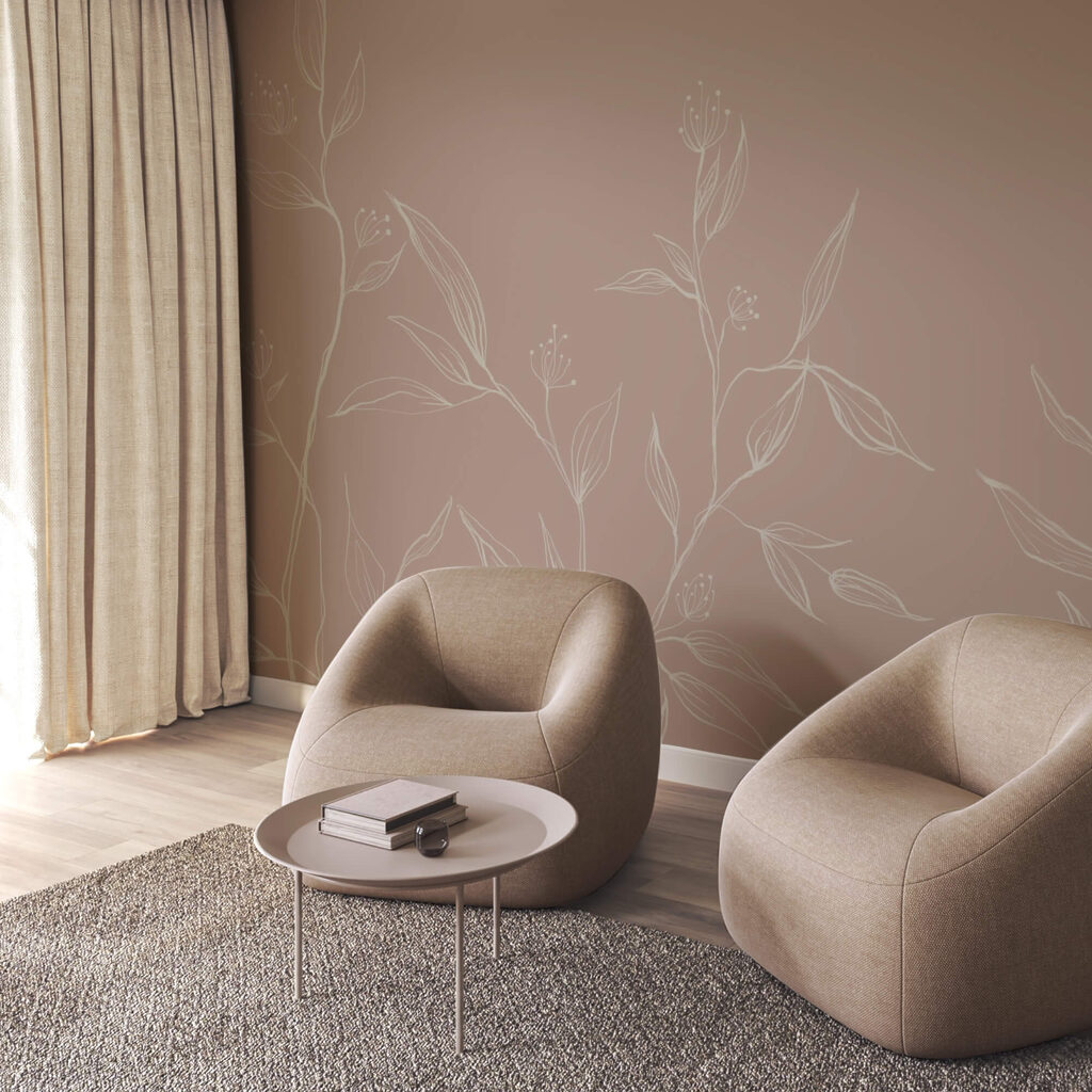 Delikatne liście na miękkim pastelowym tle