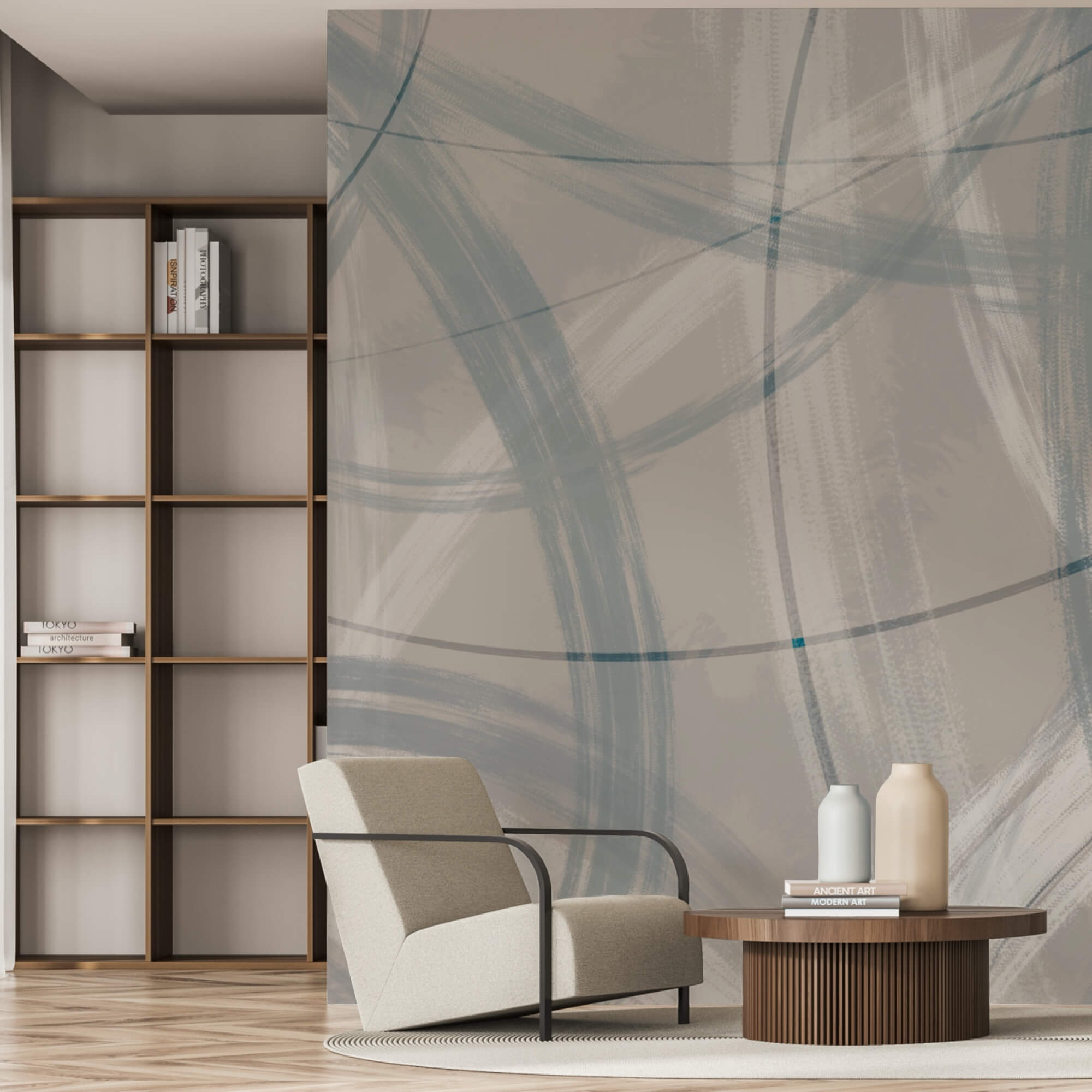 Szare i białe tło z okręgami i liniami