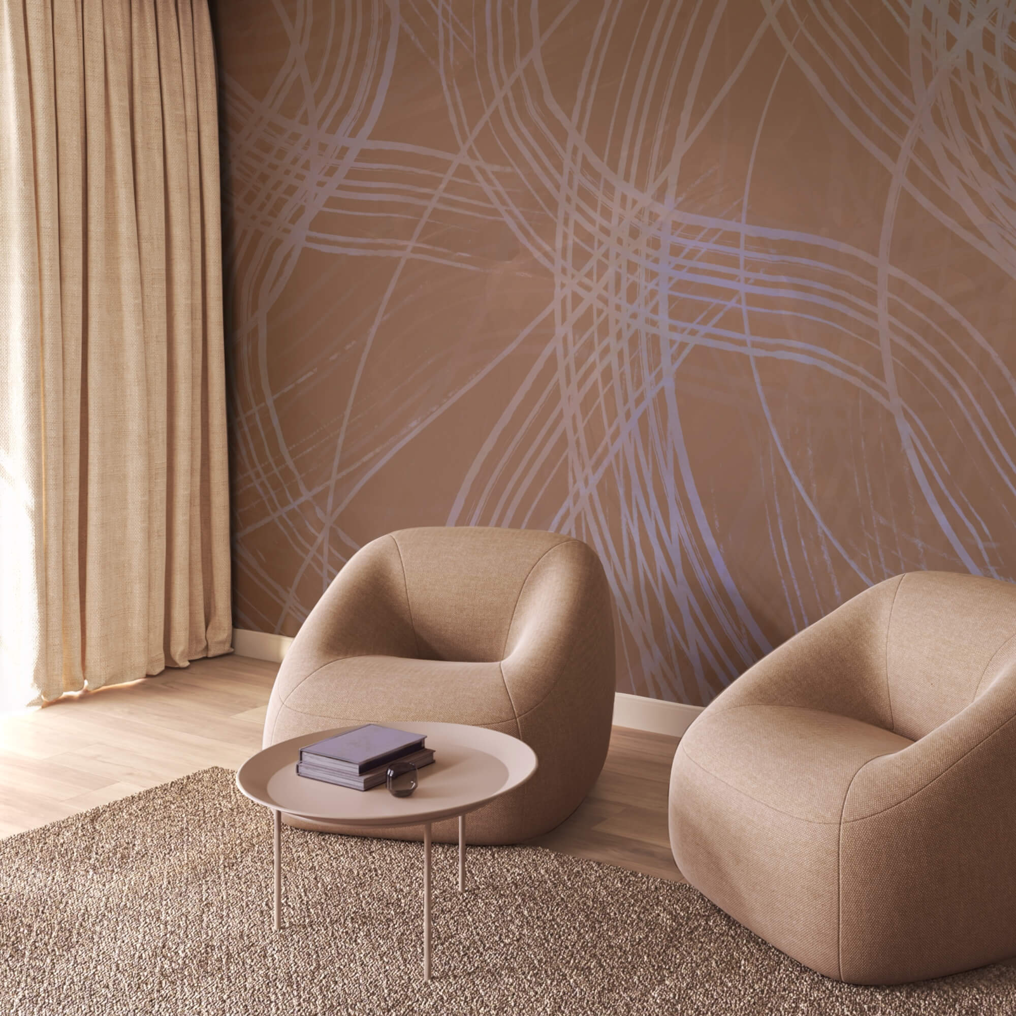 Brązowa powierzchnia z białymi liniami